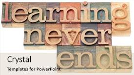  Presentation with continuous - Presentation design having never ends - continuous education concept background and a coral colored foreground