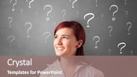  Presentation with question marks - Slides with learning options - person with question marks background and a coral colored foreground