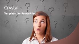  Presentation with question marks - Amazing PPT layouts having learning options - person with question marks backdrop and a gray colored foreground