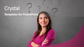  Presentation with question marks - Presentation theme with learning options - person with question marks background and a gray colored foreground
