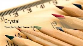  Presentation with pencils - Audience pleasing PPT theme consisting of art rulers - colorful pencils ad ruler backdrop and a blonde colored foreground