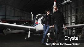  Presentation with happines - Colorful presentation enhanced with learning pilot airplanes - beautiful and happy young couple backdrop and a dark gray colored foreground