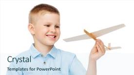  Presentation with dreams - Audience pleasing theme consisting of learning pilot airplanes - dreams future hobby and childhood backdrop and a sky blue colored foreground