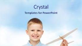  Presentation with blue sky - Audience pleasing PPT theme consisting of learning pilot airplanes - dreams future hobby and childhood backdrop and a  colored foreground