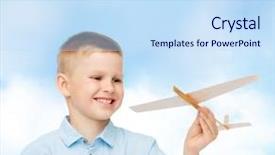  Presentation with transport and future technology concept - Presentation theme enhanced with learning pilot airplanes - dreams future hobby and childhood background and a  colored foreground