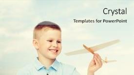  Presentation with dreams - Cool new PPT theme with learning pilot airplanes - dreams future hobby nature backdrop and a sky blue colored foreground