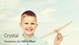  Presentation with airplane baby concept - Theme with learning pilot airplanes - dreams future hobby nature background and a  colored foreground