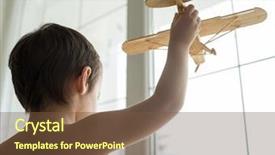  Presentation with airplane - Colorful slide deck enhanced with learning pilot airplanes - portrait of child with airplane backdrop and a  colored foreground