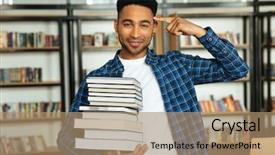  Presentation with young college student diagnosis of chlamydia - Cool new slides with learning point - confident young african male student backdrop and a coral colored foreground