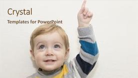  Presentation with pink and white roses shabby chic country - Slides having learning point - funny child pointing up background and a sky blue colored foreground