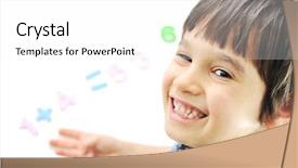  Presentation with process - PPT theme having learning process cute kid ready background and a white colored foreground