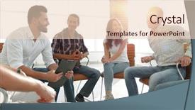  Presentation with team building - Presentation enhanced with learning psychology - employees at the seminar background and a lemonade colored foreground