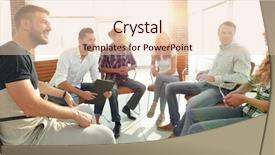  Presentation with team building - PPT theme with learning psychology - employees at the seminar background and a lemonade colored foreground