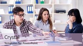  Presentation with english teacher - Beautiful presentation theme featuring learning speak english - young student and teacher backdrop and a lemonade colored foreground