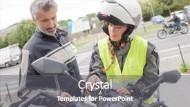  Presentation with motorbike - PPT theme enhanced with learning standards - motorbike student background and a gray colored foreground