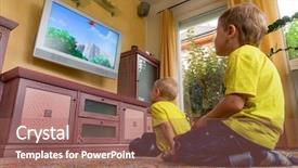  Presentation with show - Theme consisting of learning stations - children sit in front background and a coral colored foreground