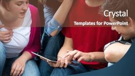  Presentation with internet surfing - Presentation design consisting of learning styles - adolescents surfing internet background and a tawny brown colored foreground