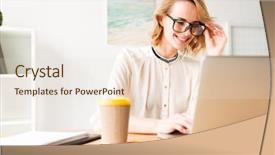  Presentation with business concepts photo - Amazing presentation theme having learning styles - photo of smiling young business backdrop and a lemonade colored foreground