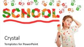  Presentation with children education - PPT theme consisting of learning styles - portrait of a styled children background and a white colored foreground