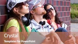  Presentation with mature students sitting at desks - Presentation design enhanced with learning styles - students are sitting beside background and a coral colored foreground