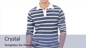  Presentation with happy sad face man - Presentation consisting of learning styles - young happy handsome man isolated background and a seafoam green colored foreground