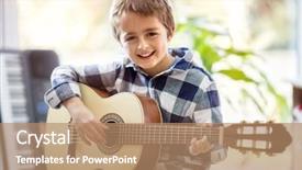  Presentation with play - Cool new theme with learning to play the acoustic backdrop and a coral colored foreground
