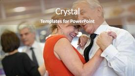  Presentation with couple dance - Theme having learning together - senior couple attending dance class background and a coral colored foreground