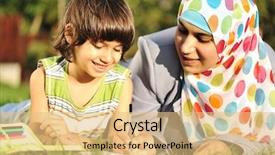  Presentation with islamic muslim - Colorful presentation design enhanced with learning together in nature muslim backdrop and a yellow colored foreground