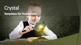  Presentation with open book magic lights - Presentation having learning tree - schoolgirl examining opened book background and a dark gray colored foreground