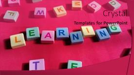  Presentation with cube - Colorful theme enhanced with learning-word-in-colorful-cube backdrop and a red colored foreground