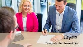  Presentation with dealership - Presentation theme having lease - couple buying car at dealership background and a lemonade colored foreground