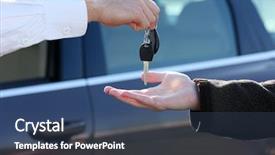  Presentation with car buying - PPT theme having lease - man buying car background and a ocean colored foreground