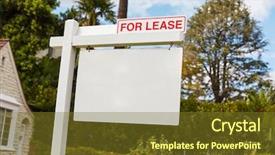  Presentation with real estate - PPT layouts consisting of lease sign on real estate background and a  colored foreground