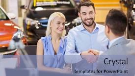  Presentation with leasing - Slides having leasing manager - auto business car sale background and a light blue colored foreground