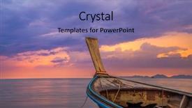  Presentation with long tailed boat fishing boat - Beautiful PPT theme featuring leasure - traditional long-tail boat backdrop and a  colored foreground