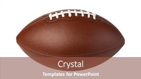  Presentation with red leather cricket ball hitting - Amazing slide deck having leather american football ball isolated backdrop and a tawny brown colored foreground