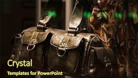  Presentation with leather bag - Audience pleasing PPT theme consisting of leather bag - close-up photo of a handbag backdrop and a wine colored foreground