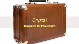  Presentation with suitcase - Amazing presentation theme having leather bag - old suitcase isolated backdrop and a tawny brown colored foreground