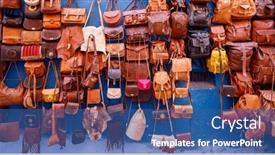  Presentation with leather bag - Slide deck featuring leather-bag-in-the-streets background and a ocean colored foreground