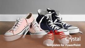  Presentation with parents - Colorful slide deck enhanced with leather bound - family concept shoes for parents backdrop and a coral colored foreground