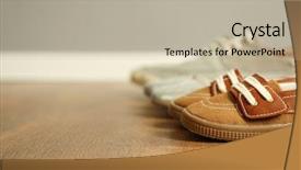  Presentation with leather shoes - Cool new PPT layouts with leather bound - family concept shoes for parents backdrop and a mint green colored foreground