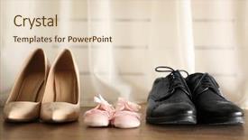  Presentation with parents - PPT theme consisting of leather bound - family concept shoes for parents background and a lemonade colored foreground
