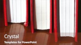  Presentation with bound - Colorful presentation design enhanced with leather bound - red books backdrop and a tawny brown colored foreground