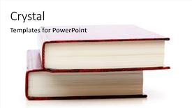  Presentation with bound - Slides having leather-bound books isolated background and a white colored foreground