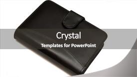  Presentation with spiral notebook - Slides with leather bound dairy isolated background and a dark gray colored foreground