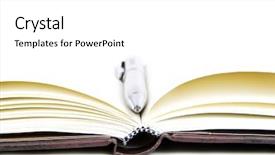  Presentation with bound - Slides consisting of leather bounded journal lying open background and a white colored foreground