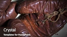  Presentation with old school punk rock leather - PPT theme enhanced with leather boxing gloves circa 1930 background and a  colored foreground