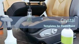  Presentation with car cleaning - Slide deck enhanced with leather-car-seats-and-tools background and a ocean colored foreground