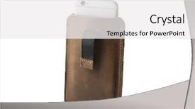  Presentation with nurse and mobile phone - Presentation design featuring leather case with mobile phone background and a white colored foreground