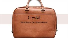  Presentation with leather bag - Beautiful PPT layouts featuring computer bag isolated on white backdrop and a red colored foreground